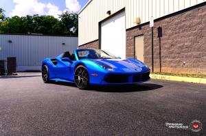 2019 Ferrari 488 Spider Blu Swaters by Designo Motoring on Vossen Wheels (S21-01)